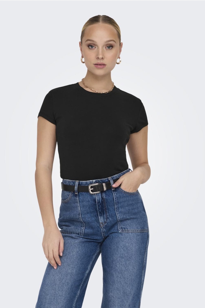 ONLELINA S/S O-NECK SHORT TOP JRS N 15320229 Black